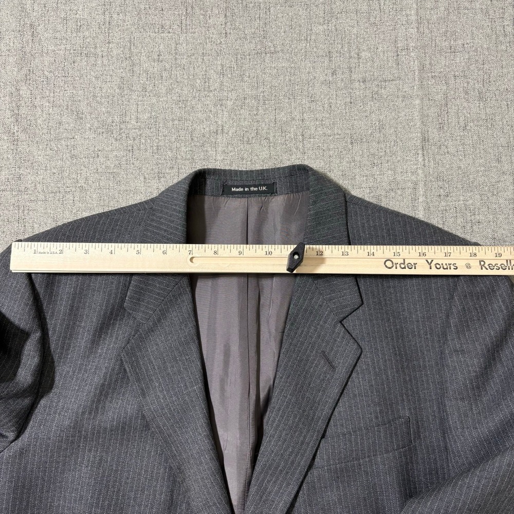 Vtg St Michael Men Pinstripe Suit 42R* 3 Piece Wool Gray Jacket Vest Pant 40x29 - Picture 6 of 16